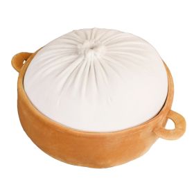 Simulation Chinese Soup Steamed Bun Gourmet Plush Toy for Festival Sofa Decor 35cm, White